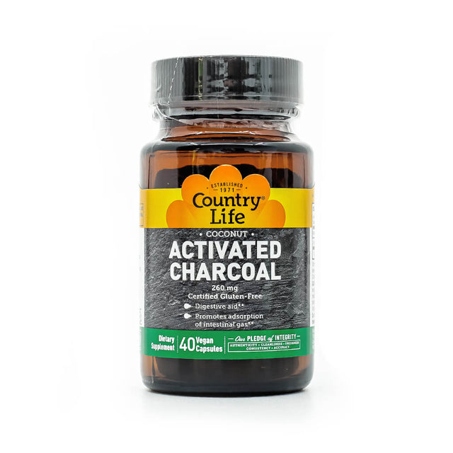 country life activated charcoal 260mg 40 capsules