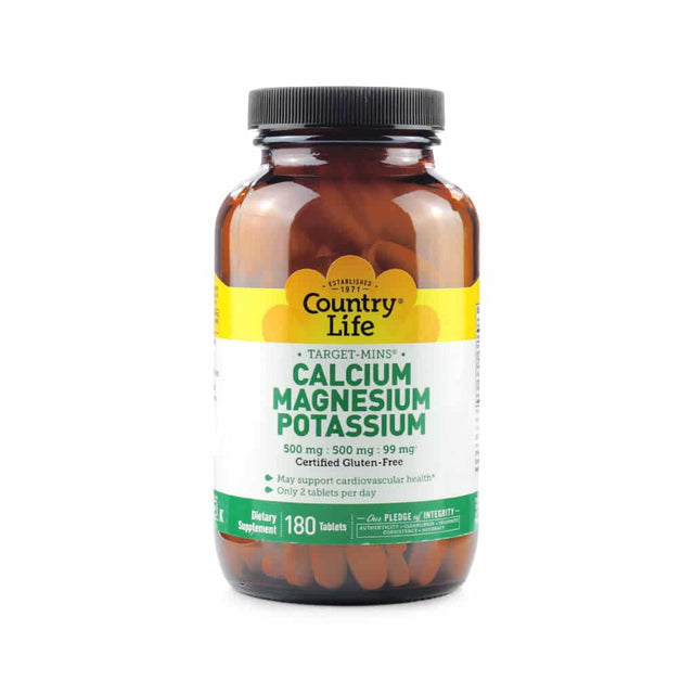 country life calcium magnesium potassium 180 tablets