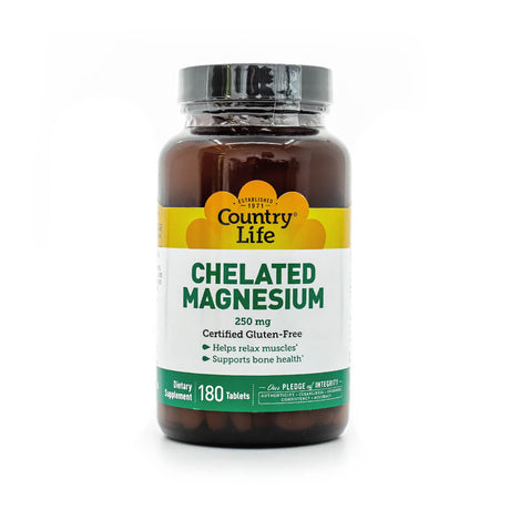 country life chelated magnesium 250mg 180 tablets