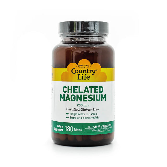 country life chelated magnesium 250mg 180 tablets