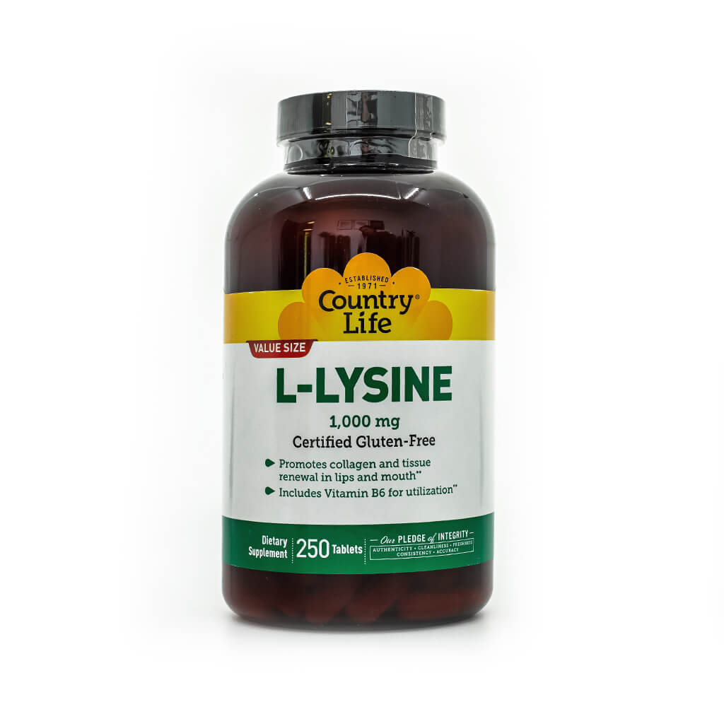 country life l-lysine 1000mg 250 tablets