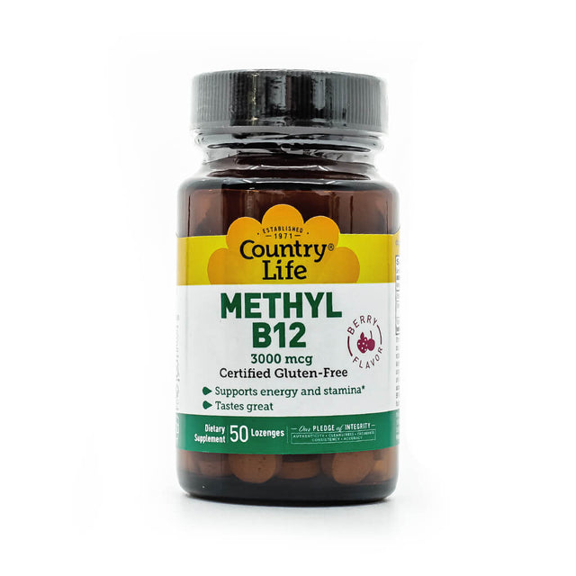 country life methyl b-12 lozenges 3000 mcg 50 lozenges berry flavor