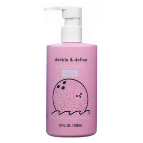 Dabble and Dollop Coconut Gel Shampoo & Body Wash pink pump bottle, 10 fl oz / 296 mL