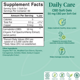 Charlotte's Web Daily Care CBD Soft Gels 50 mg supplement facts and other ingredients