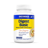 Enzymedica Digest Basic 90 capsules bottle with yellow and blue label, gentle digestive enzyme supplement