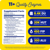 Enzymedica Digest Basic supplement facts: 125 mg enzyme blend per capsule with 8,440 DU amylase, 20,000 HUT protease, 450 FIP lipase and 300 ALU lactase