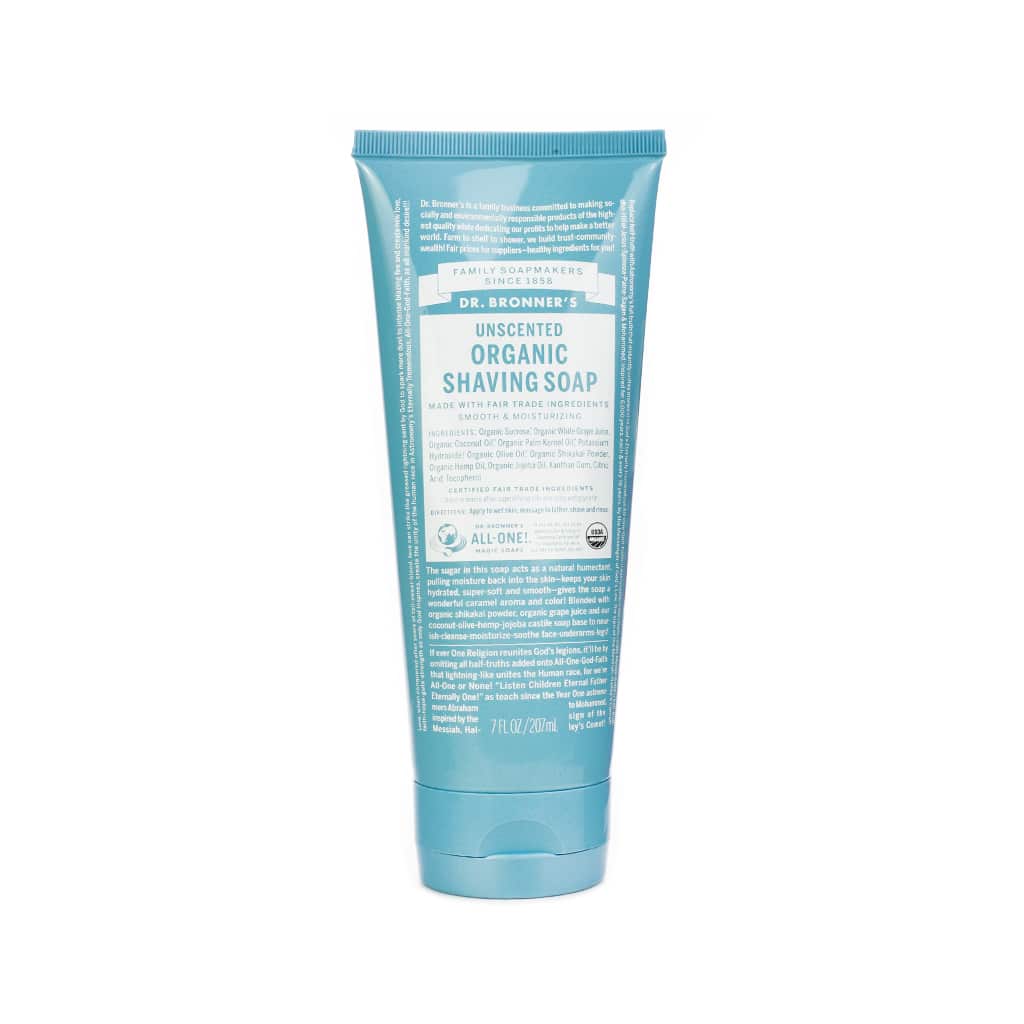 dr. bronner's organic shaving soap unscented 7 fluid ounces