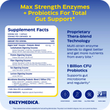 Enzymedica Digest Gold + Probiotics supplement facts: 430 mg enzyme and probiotic blend with 1 billion CFU per capsule