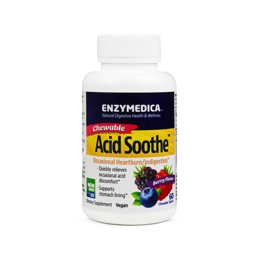 enzymedica acid soothe berry 60 chewable tablets