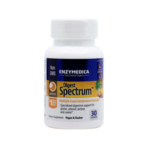 Enzymedica Digest Spectrum 30 capsules white bottle with blue and orange label dietary supplement