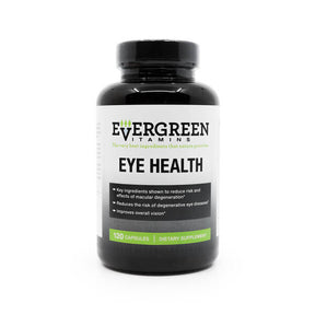 EverGreen Eye Health 120 capsules in black bottle with white and green label dietary supplement