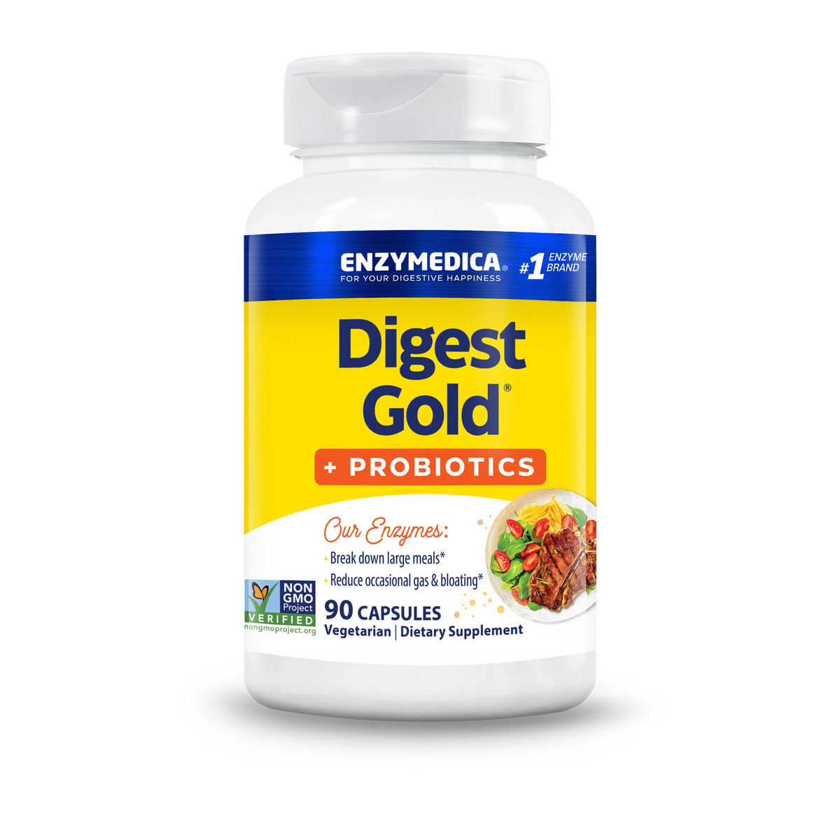 Enzymedica Digest Gold + Probiotics 90 capsules bottle front label