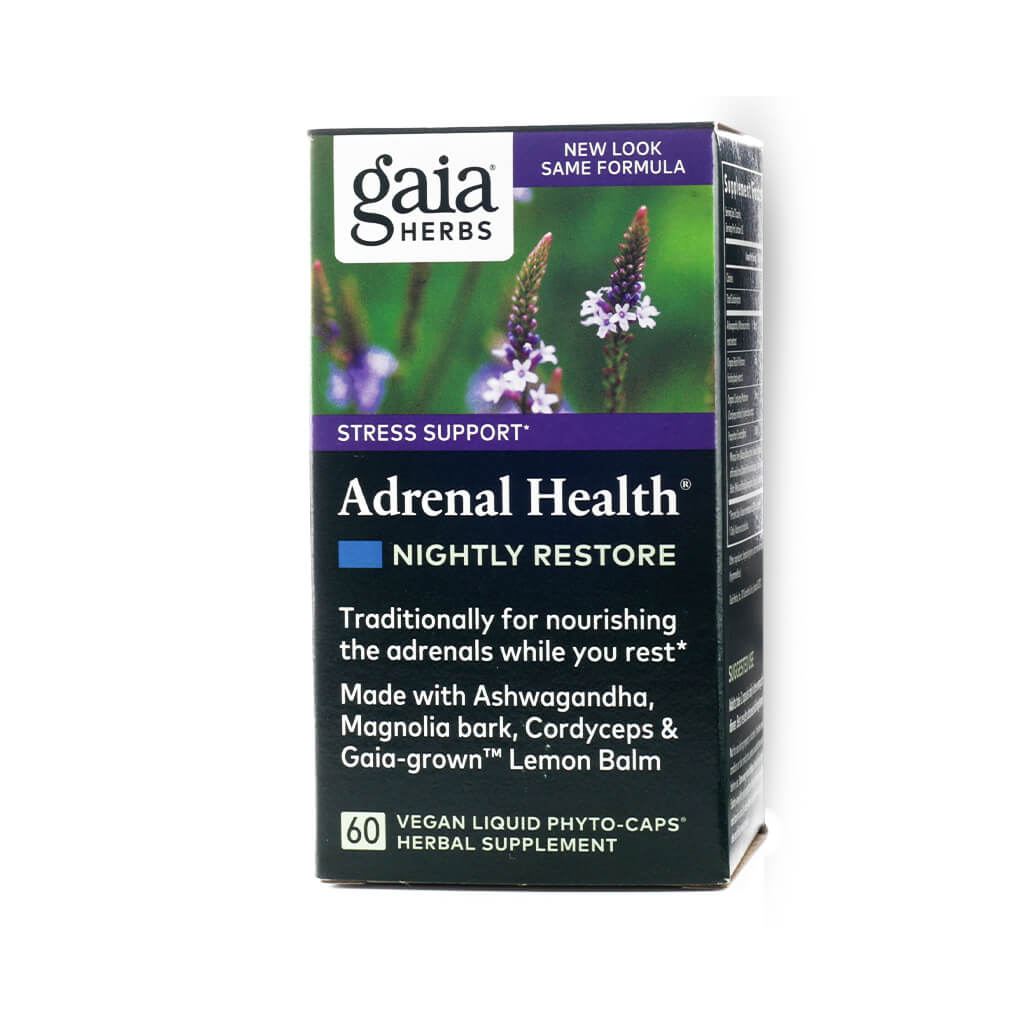 gaia herbs adrenal health® nightly restore 60 capsules