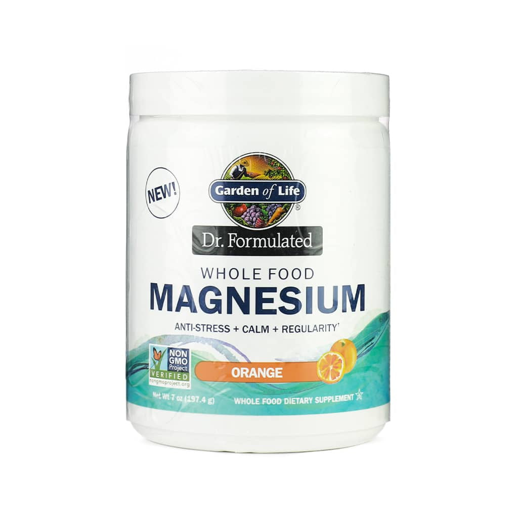 garden of life dr. formulated whole food magnesium powder orange 197.4 grams 7 ounces 40 servings