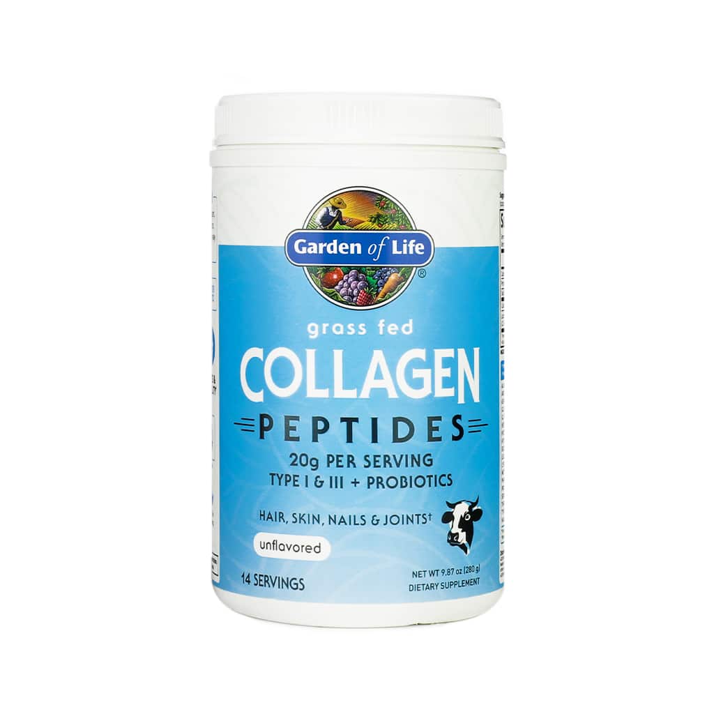 garden of life grass fed collagen peptides powder unflavored 280 grams 9.87 ounces 14 servings