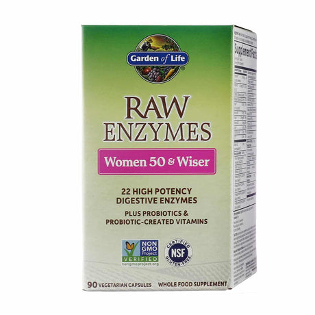 Garden of Life Raw Enzymes Women 50 & Wiser 90 capsules 3 month supply