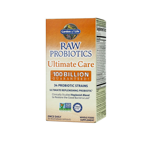 garden of life raw probiotics ultimate care 100 billion 30 capsules