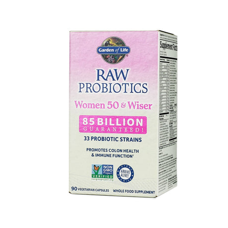 garden of life raw probiotics women 50 and wiser 85 billion 90 capsules