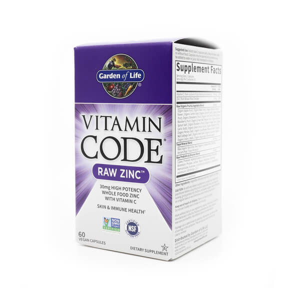 garden of life vitamin code raw zinc 60 capsules