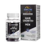 Garden of Life Dr. Formulated Hair Growth+ for Men 30 vegetarian capsules bottle and box, white label, black carton