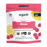 Organifi Glow Original raspberry lemon superfood powder, 6.87 oz resealable pouch, 30 servings