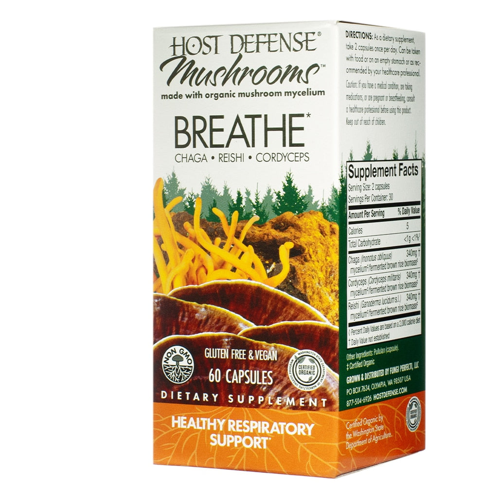 Host Defense Breathe Healthy Respiratory Support 60 capsules 30 day supply