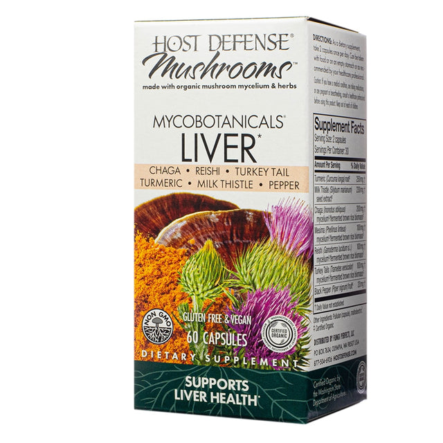 host defense mycobotanicals liver capsules 60 capsules 30 day supply