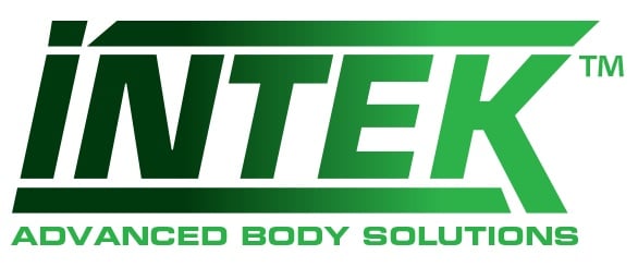 Intek Nutrition logo with bold green text reading 'INTEK' above the tagline 'Advanced Body Solutions,' designed with a sleek and modern style.