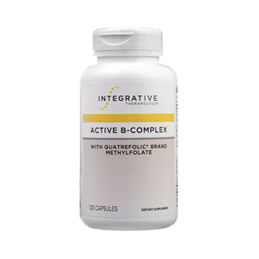 Integrative Therapeutics Active B-Complex 120 capsules white bottle with yellow and black label accents