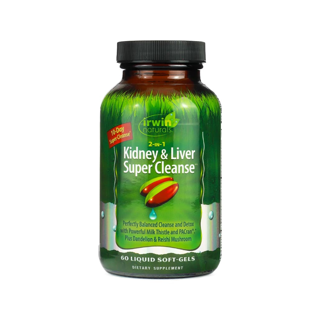 irwin naturals 2 in 1 kidney and liver super cleanse 60 liquid softgels 20 day supply