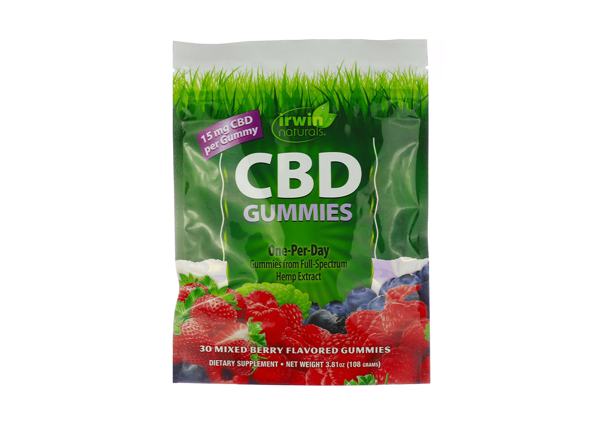 Irwin Naturals CBD Gummies Mixed Berry - 15mg 30 gummies Mixed Berry Flavor