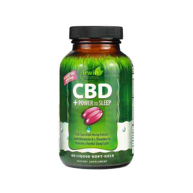 irwin naturals cbd plus power to sleep cbd 60 softgels 15 day supply