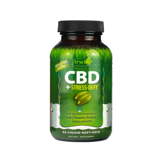 irwin naturals cbd plus stress defy 84 liquid soft gels 42 day supply