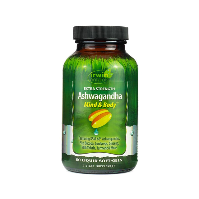 irwin naturals extra strength ashwagandha 60 liquid softgels 30 day supply