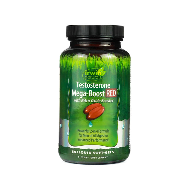 irwin naturals testosterone mega boost red 68 liquid softgels 17 day supply