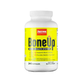 Jarrow Formulas Bone-Up bone health system, white bottle with yellow label, 240 capsules dietary supplement