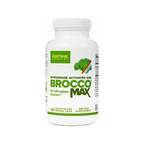 Jarrow Formulas BroccoMax white bottle, green and white label, 120 delayed release veggie capsules supplement