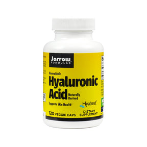 Jarrow Formulas Hyaluronic Acid 120 veggie caps white bottle with yellow and black label dietary supplement