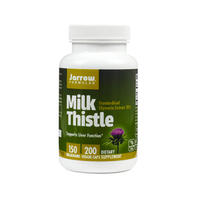 Jarrow Formulas Milk Thistle Silymarin 200 veggie caps, white bottle with green label and white cap