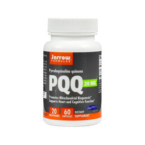 Jarrow Formulas PQQ 20 mg 60 capsules white bottle with black and orange label dietary supplement