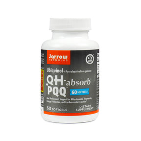 Jarrow Formulas QH-absorb + PQQ 60 softgels white bottle with gray and orange label