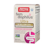 Jarrow Formulas Fem Dophilus Ultra 50 Billion CFU 30 vegan capsules box, beige and magenta with supplement facts label
