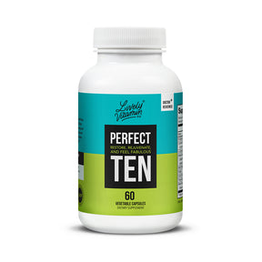 Lively Vitamin Co. Perfect Ten 60 vegetable capsules in a white bottle with teal and lime green label