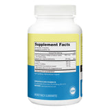 The supplement facts panel of the Lively Vitamin Thyroid TLC 120 Vegetable Capsules bottle, displaying nutritional values, ingredients like iodine, selenium, and guggul extract, serving size, and daily value percentages.