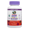 Front of the MaryRuth's Organic Toddler Multivitamin Gummies 60-count bottle, highlighting mixed berry and cherry flavor with organic, vegan, and non-GMO certifications. The label indicates 2-month supply and dietary supplement branding.