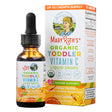 The front of the Mary Ruth's Organic Toddler Vitamin C Liquid Drops in an orange vanilla flavor, designed for immune support for toddlers aged 1-3 years. The product is USDA Organic, Non-GMO, Vegan, and comes in a 1 fl oz (30 mL) bottle for up to a 1-month supply.