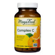 A bottle of MegaFood Complex C containing 60 tablets (60 servings). This dietary supplement supports the immune system with vitamin C and real food ingredients, verified as non-GMO.