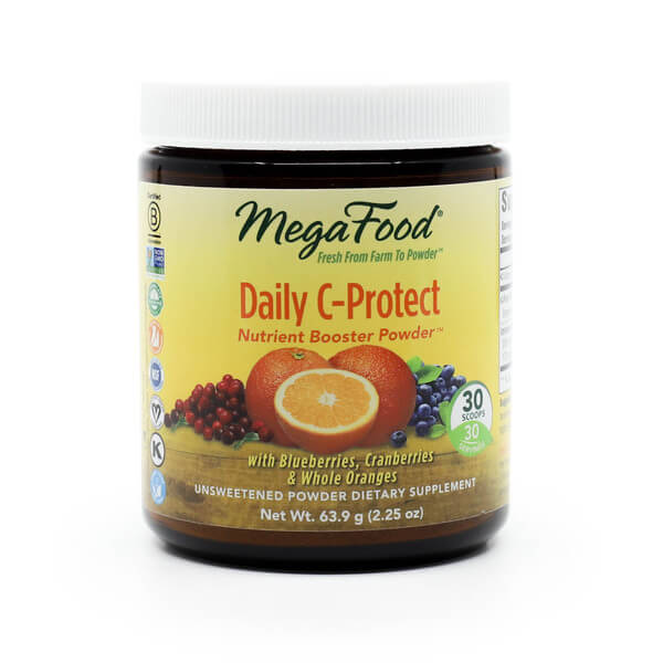 A clear plastic jar with a purple lid and label showing MegaFood D3 Gummies for bone, muscle, and immune health. The label features colorful fruit images (orange, cranberry, blueberry), with “2000 IU (50 mcg) per serving” noted, USDA Organic and Non-GMO Project Verified seals, and states 70 gummies for 35 servings.