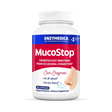 Enzymedica MucoStop 48 capsules bottle with red and blue label, enzymes that promote easy breathing