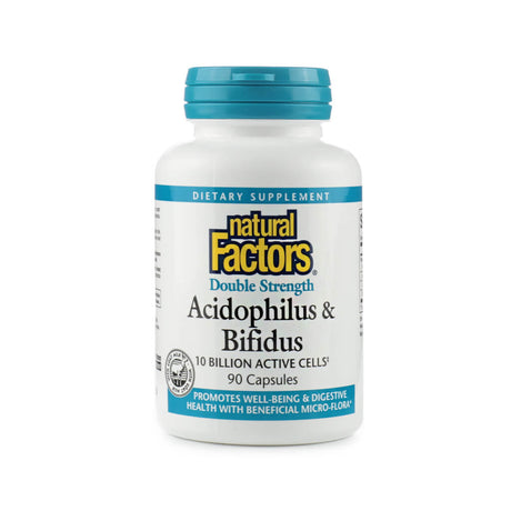 natural factors acidophilus & bifidus double strength 10 billion 90 capsules